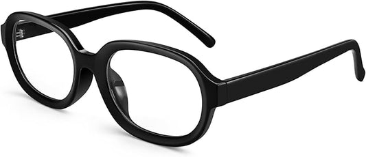 Dollger Blue Light Glasses for Women Oversized Oval Fashion Computer Glasses Retro Chunky Frame Clear Lens