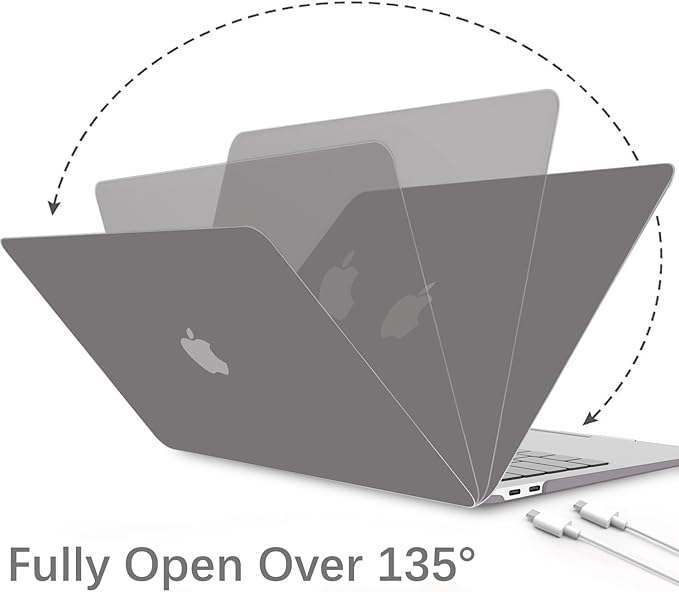 B BELK Compatible with MacBook Air 13 inch Case M1 2022 2021 2020 2019 2018 A2337 A2179 A1932 Touch ID, Matte Plastic Hard Shell+ Keyboard Cover+ Screen Protector for MacBook Air 13.3 inch Case, Gray
