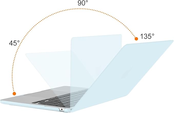 MOSISO Compatible with MacBook Air 13 inch Case M5 2026 M4 2025 M3 M2 2024-2022 A3449 A3240 A3113 A2681,Hard Shell&Keyboard Cover&Screen Film&Pouch for MacBook Air 13.6 inch Case, Cloud Blue