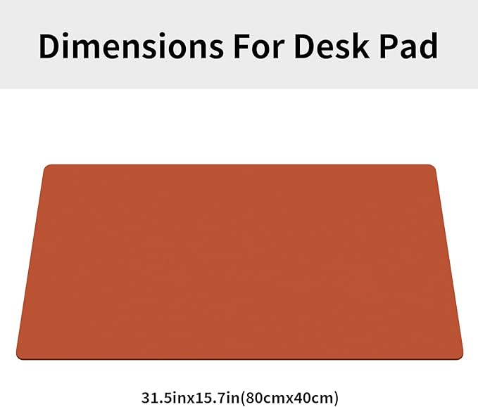 Large Office Leather Desk Mat, Large Mouse and Keyboard Pad, Laptop Pad, Desktop Protector(Dark Brown, 31.5 in. x 15.7 in.)