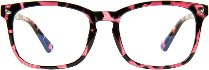 MAXJULI Blue Light Blocking Glasses,Computer Reading/Gaming/TV/Phones Glasses for Women Men(Light Red Tortoise)