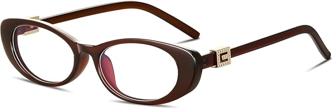 Oval Blue Light Blocking Glasses for Women Retro 90s Glasses Computer TV Eyeglasses Anti Eyestrain