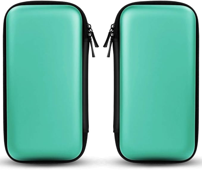 iMangoo Travel Essential Electronics Organizer Charger Case, Shockproof Dual Zipper Power Bank Cables Tech Accessories Pouch Purse, Men & Women Travel Must Have Storage Bag, 6.5x3.2x1 inch Mint