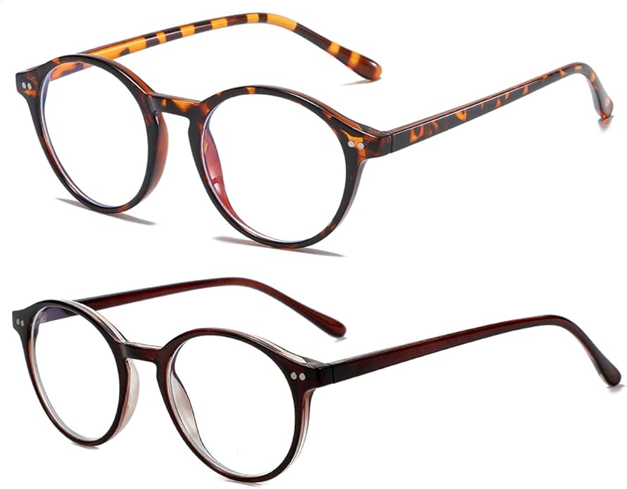 Gleyemor Blue Light Glasses for Men Women, Vintage Round Frame Computer Eyeglasses