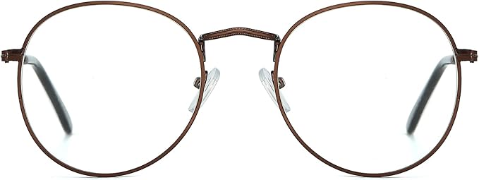 AIEYEZO Blue Light Glasses for Women Men Fashion Retro Circle Wire Frames Eyeglasses Anti-Blue Light Computer Gaming Glasses
