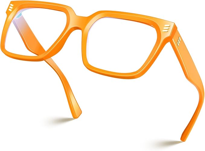 VISOONE Rectangle TR90 Blue Light Blocking Glasses Computer Eyewear with Preppy Look for Women and Men Cougar