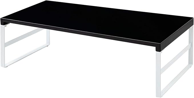 LIHIT LAB Desktop Stand, Sturdy Steel Stand for Laptop/Computer Monitor, 9.8 x 23.2 x 6.3 inches, Black (A7333-24)