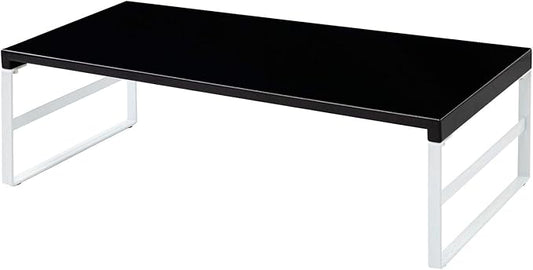 LIHIT LAB Desktop Stand, Sturdy Steel Stand for Laptop/Computer Monitor, 9.8 x 23.2 x 6.3 inches, Black (A7333-24)