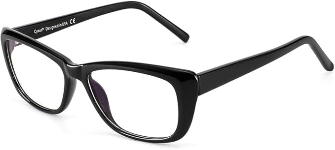Cyxus Semi Rim Blue Light Glasses for Men Women TR90 Metal Frame UV Blocking Computer Glasses Clear Lens Square Eyewear