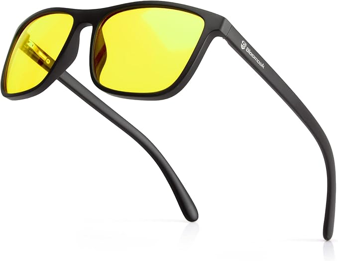 Bloomoak 100% Red Lens Blue Green Light Blocking Glasses- Dual AR Coatings Sleep Glasses Before Bed - Anti Glare, Fatigue