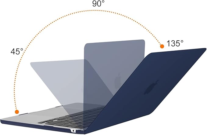 MOSISO Compatible with MacBook Air 13 inch Case M5 2026 M4 2025 M3 M2 2024-2022 A3449 A3240 A3113 A2681, Hard Shell&Keyboard Cover&Screen Film&Type C for MacBook Air 13.6 inch Case, Navy Blue