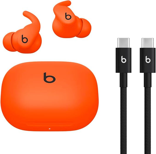 Beats - Powerbeats Fit - Wireless Noise-Cancelling Workout Earbuds with Ultimate Secure Fit with USB-C Charging Cable (1.5m) - Spark Orange