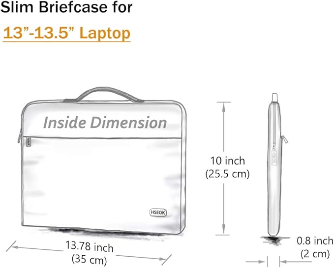 Hseok Laptop Sleeve 13-14 Inch Case Briefcase Compatible with MacBook Neo Pro 14 M5/M4/M3/M2/M1, All Models 13.3 Mac Air/Pro, XPS 13 14, Most Popular 13"-14" Notebooks,B01K01