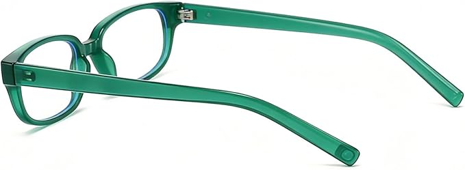 HJSTES Retro Clear Rectangle Glasses for Women Men Fake Blue Light Blocking Lens Narrow Frame Non Prescription Eyeglasses