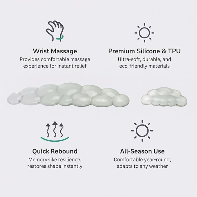 Ultimate Cute Ergonomic Wrist Rest – Instant Relief, Cloud-Like Comfort, Premium Silicone & TPU, Ultra-Soft, Durable, Gift-Boxed for Office, Study, Gaming & More
