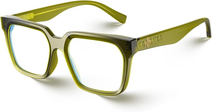 VISOONE Rectangle TR90 Blue Light Blocking Glasses Computer Eyewear with Preppy Look for Women and Men Cougar