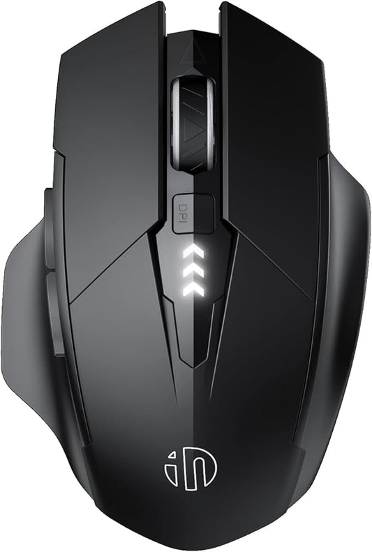 INPHIC Bluetooth Mouse for Laptop, Upgraded Visible Battery, 2400 DPI, Silent Ergonomic Computer Mouse Wireless, Mac, PC etc.