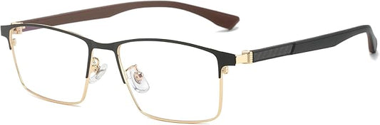 Cyxus Carbon Fiber 99% Blue Light Glasses Men Women, 23g Semi-rim Square Frame for Computer Gaming 8146