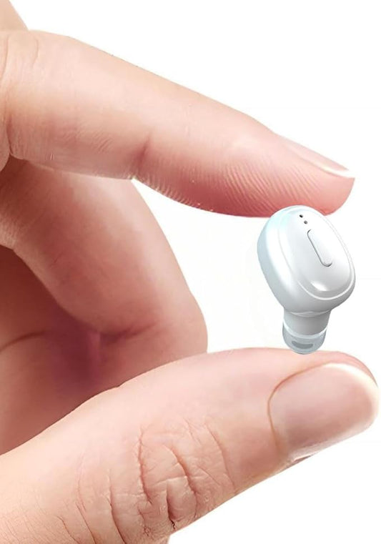 Single Bluetooth Wireless Earbud, Mini Invisible in-Ear Wireless Bluetooth Headphone 12 Hours Super Long Battery Life Suitable for Sports Work and Sleep - White