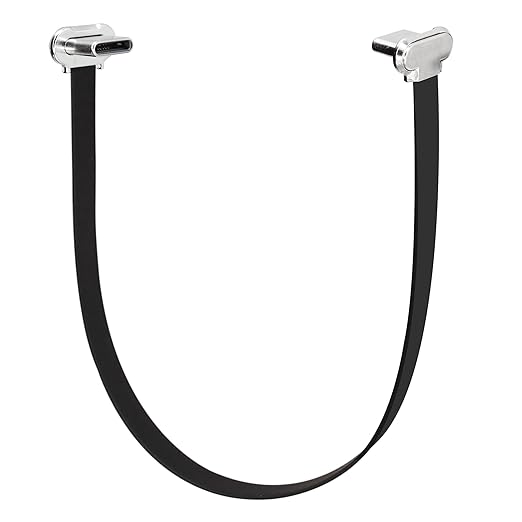 Right Angle USB C Short Flat Cable Dual Angle USB C Male to Male PD 65W Fast Charge Data Cord for Power Banks Phone Tablet(150mm/59in)