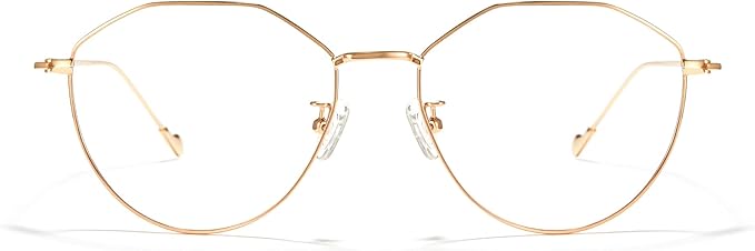 Cyxus Blue Light Glasses for Men and Women, Round Metal Frame Computer Eyeglasses for Office, Gaming, Reading 8090