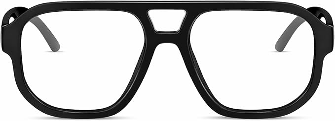 livho Retro Aviator Blue Light Blocking Glasses for Women Men with Soft Case, Trendy Rectangle Computer Eyeglasses