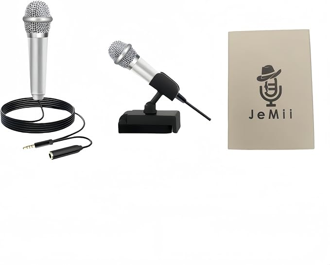 Mini Microphone,Tiny Microphone,Phone, Asmr,Mini Karaoke,forVoiceRecording Chatting and Singing on iPhone,Android,PC(Silver)