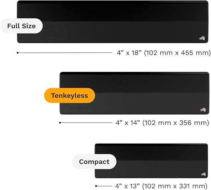 GLORIOUS Gaming Wooden Keyboard Wrist Rest (TKL) - White Ash Wood, Medium-Coarse Grain, Smooth Surface, Sweat & Oil Resistant, Easy Clean, Anti-Slip Rubber Base, 14" x 4" x 0.79" - Onyx