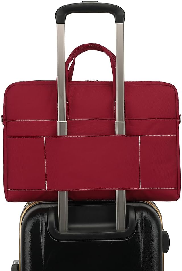 15-15.6 inch Laptop Shoulder Bag, for MacBook Pro 16, Hp Lenovo Dell 14 inch Waterproof Messenger Bag Case Sleeve (Wine red)