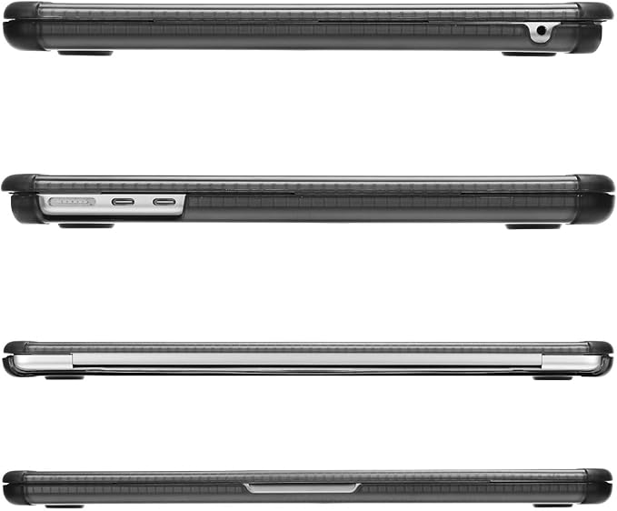 MOSISO Compatible with MacBook Air 13 inch Case M5 2026 M4 2025 M3 M2 2024-2022 A3449 A3240 A3113 A2681,3 in 1 Kit Crack-Resistant Heavy Duty Protective Plastic Hard Case with TPU Bumper, Smoke Gray