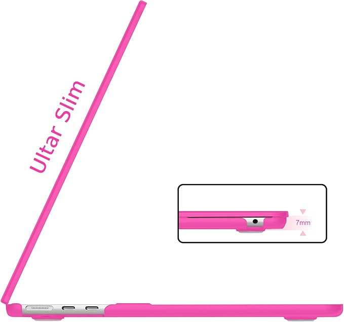 B BELK Compatible with MacBook Air 13.6 inch Case M5 2026 2025 2024 2023 2022 M4 M3 M2 A3449 A3240 A3113 A2681 Liquid Retina Display, Plastic Hard Shell Case+Keyboard Cover+Screen Protector, Hot Pink