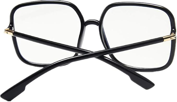 Shiratori Woman's New Retro Blue Light Blocking Glasses Big frame Nerd Eyeglasses Frame Anti Blue Ray Computer Game Glasses Black