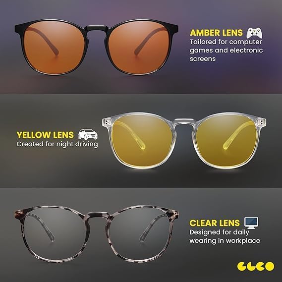 IBOANN Chic & Comfy Blue Light Glasses for Women - 3-Pack Round Frames, Screen-Ready Style with UV Protection Coating