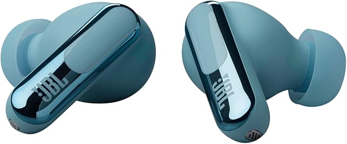 JBL Live Beam 3 - True Wireless Noise-Cancelling Stick-Closed Earbuds, 48Hrs Total Playback, Wireless Charging, 6 Mics for Perfect Calls, Multi-Point Connection, IP55 Waterproof and dustproof (Blue)