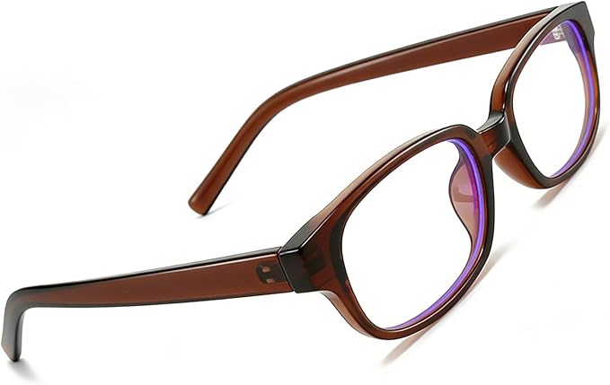 HJSTES Retro Clear Rectangle Glasses for Women Men Fake Blue Light Blocking Lens Narrow Frame Non Prescription Eyeglasses