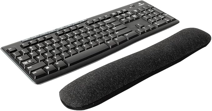 STAPLES Beaded Keyboard Wrist Rest, Ergonomic Non‑Slip Support Cushion for Comfortable Typing, Durable Bead‑Filled Design in Black/Gray