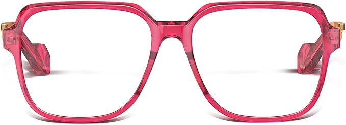 VISOONE Oversized Blue Light Blocking Glasses with Chic Square TR90 Frame and Metal Temple for Women Men REMY