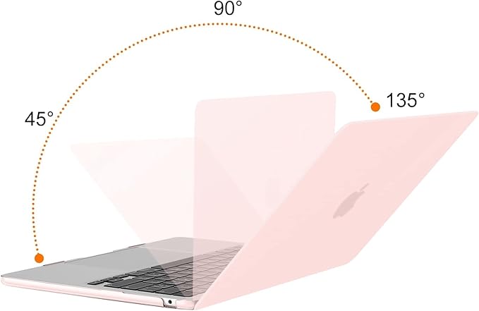MOSISO Compatible with MacBook Air 13 inch Case M5 2026 M4 2025 M3 M2 2024-2022 A3449 A3240 A3113 A2681,Hard Shell&Keyboard Cover&Screen Film&Pouch for MacBook Air 13.6 inch Case, Chalk Pink