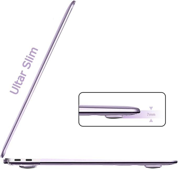 B BELK Compatible with MacBook Air 13 inch Case 2022 2021 2020 2019 2018 Release A2337 M1 A2179 A1932, Plastic Laptop Hard Shell+ Keyboard Cover+Screen Protector for MacBook Air 13.3 inch Case, Purple