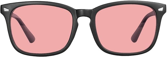 MAXJULI FL-41 Rose Blue Light Blocking Glasses for Photophobia Light Sensitivity,for Computer Gaming, Screen Fatigue & UV Protection (Black/FL-41 Rose)