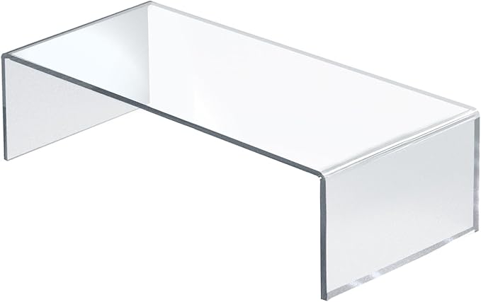 Azar Displays 515338-1PK Acrylic Laptop Stand, Computer Riser for Desk, Monitor Stand, Closet Organizer for Clothes & Shoes, Cabinet Display for Accessories and Décor (3/16" thick acrylic) 15"x7.75 x 4.5