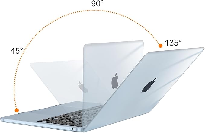 MOSISO Compatible with MacBook Air 13 inch Case M5 2026 M4 2025 M3 M2 2024-2022 A3449 A3240 A3113 A2681, Hard Shell&Keyboard Cover&Screen Film&Type C for MacBook Air 13.6 inch Case, Crystal Sky Blue