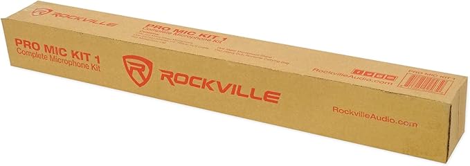 Rockville Wired Pro MIc Kit 1 - High-End Metal Microphone+Mic Stand+Carry Bag+Cable, Black