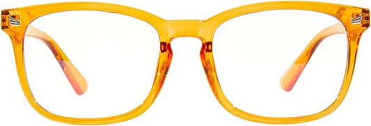 MAXJULI Blue Light Blocking Glasses,Computer Reading/Gaming/TV/Phones Glasses for Women Men(Gloss Orange)