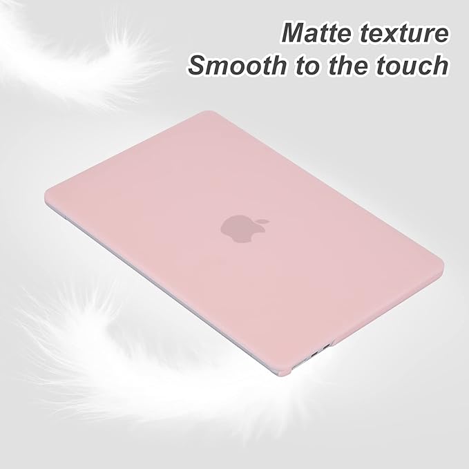 EooCoo Case Compatible with MacBook Air 13 inch M5 2026-2022 Release M4 M3 M2 A3449 A3240 A3113 A2681, Hard Shell&Keyboard Skin Cover&Screen Protector for Mac Air 13.6 inch, Matte Dusty Pink