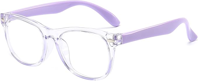 FANNYGO 1 Pack kids Blue Light Blocking Glasses For Girls And Boys Computer Blue Light Blocking Glasses For Age 3-11 (Light purple)