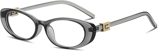Oval Blue Light Blocking Glasses for Women Retro 90s Glasses Computer TV Eyeglasses Anti Eyestrain