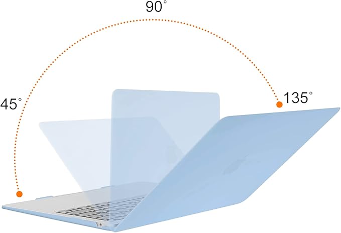 MOSISO Compatible with MacBook Air 13 inch Case M1 Chip 2021-2018 Release A2337 A2179 A1932, Plastic Hard Shell&Keyboard Cover&Screen Film&Storage Bag for MacBook Air 13.3 inch Case, Airy Blue