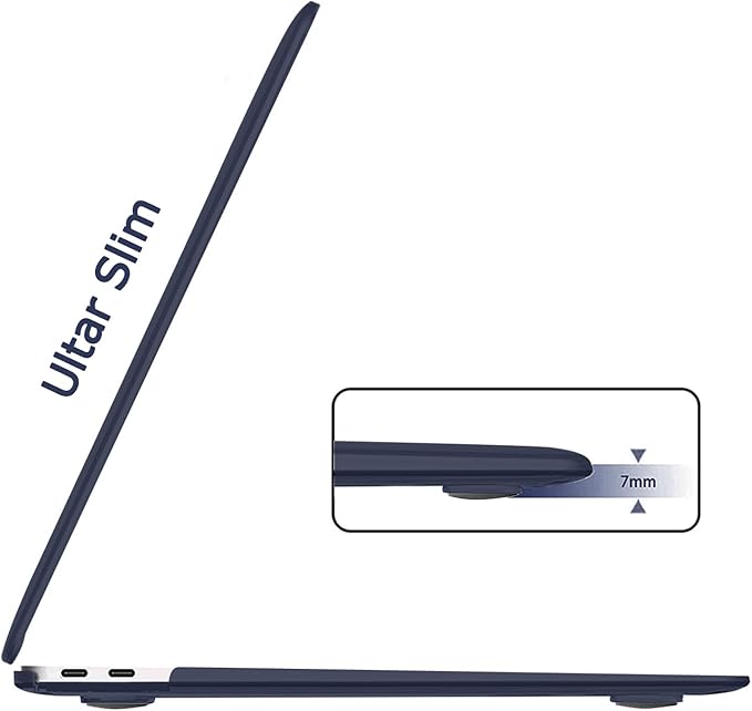 B BELK Compatible with MacBook Air 13 inch Case 2022 2021 2020 2019 2018 A2337 M1 A2179 A1932 Touch ID,Matte Plastic Hard Shell+Keyboard Cover+Screen Protector for MacBook Air 13.3 inch Case,Navy Blue