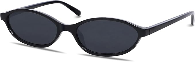 GUVIVI Retro Oval Sunglasses for Women Chic Cat Eye 90s Sunnies Lightweight Narrow Shades Trendy UV protection Sun Glasses